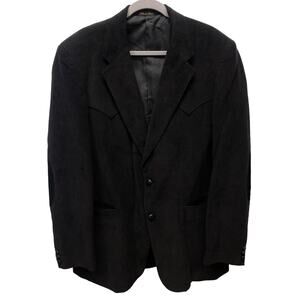 Shepler's Elbow Patch Black Corduroy Jacket Men's 44L Sport‎ Coat Western Blazer
